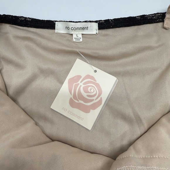 New No Comment Black Lace Overlay Maxi Slip Dress Size L Fairy Grunge Y2K Style - Picture 7 of 13